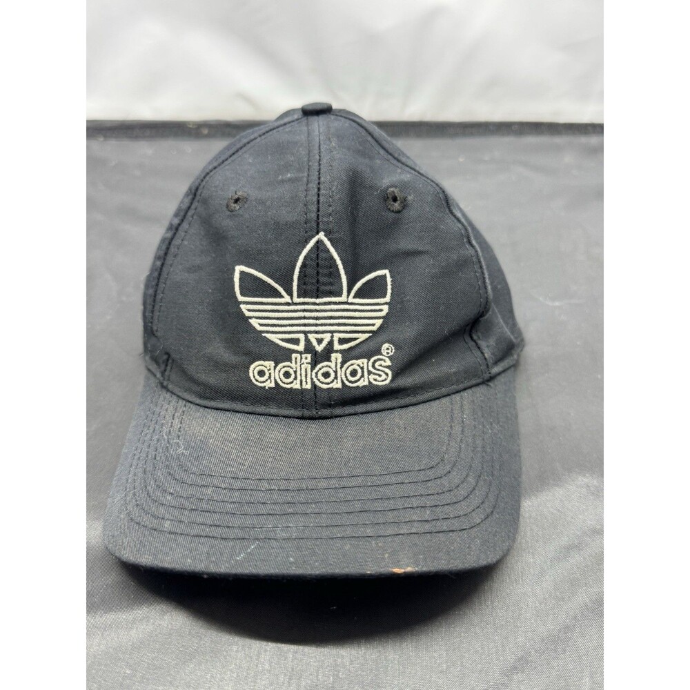 Adidas Hat Cap Snapback Mens One Size Black Logo Sports 90s Vintage